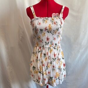 Floral Print Smocked Romper